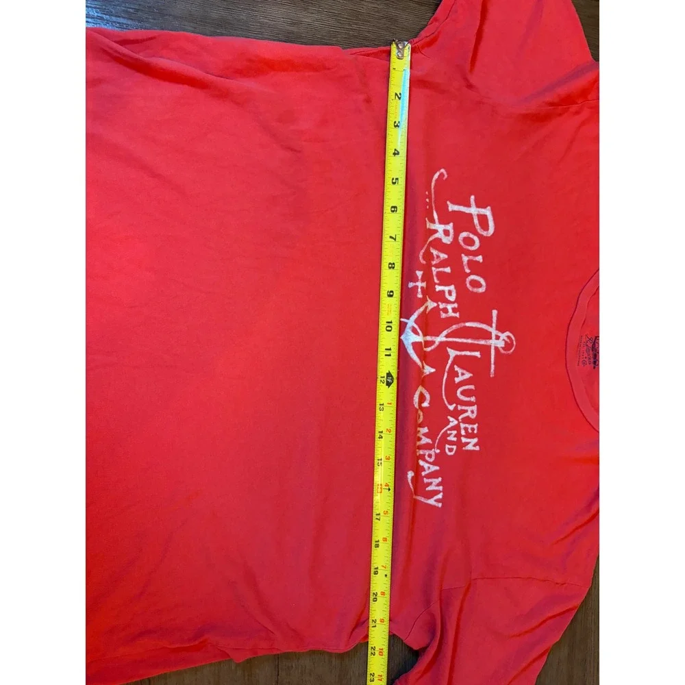 Polo Ralph Lauren Graphic Tee Men L Red Anchor Nautical Short Sleeve